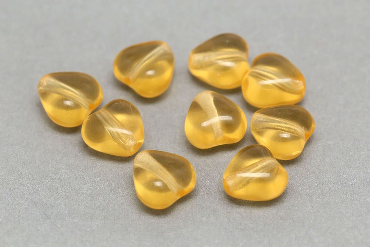 C555-Czech Glass-(20pcs)-6mm Czech Glass Heart Beads,Topaz Color Heart Czech Beads,Jewelry Making Beads, [PRODUCT_SEARCH_KEYWORD], JEWELFINGER-INBEAD, [CURRENT_CATE_NAME]