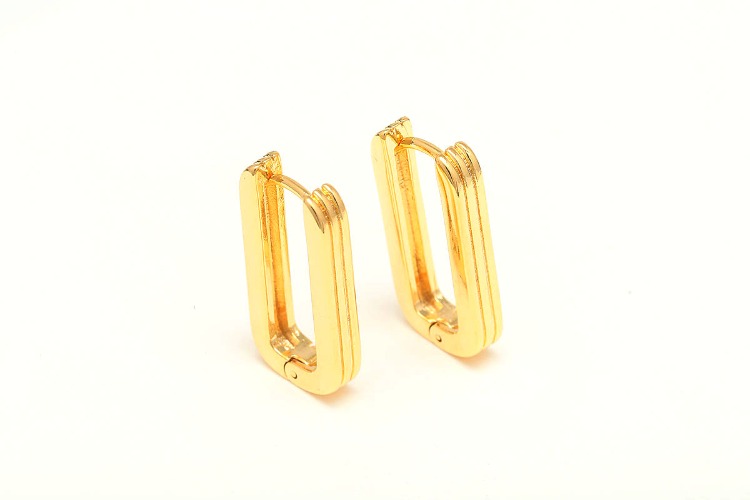 [W] K930-Gold Plated (10pairs)-20mm Rectangle Lever Back Earrings,Simple Hoop Earrings,Minimalist Earring-Nickel Free, [PRODUCT_SEARCH_KEYWORD], JEWELFINGER-INBEAD, [CURRENT_CATE_NAME]