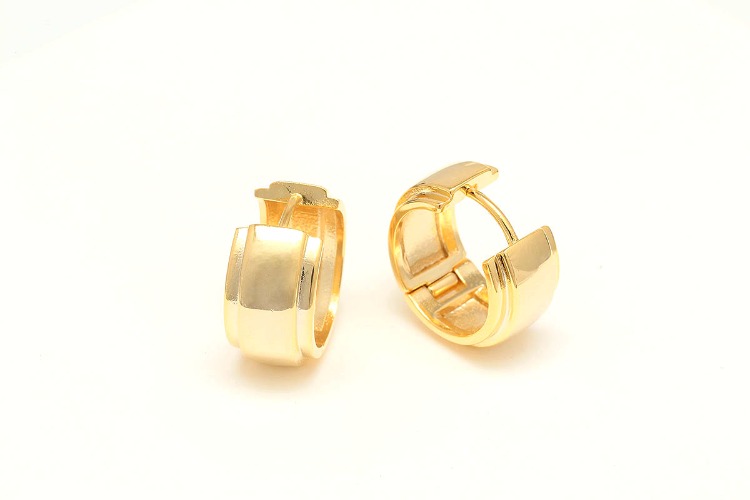 K333-Gold Plated (1pairs)-15mm Bold Round Lever Back Earrings,7.5mm Thickness Round Hoop Earrings,Minimalist Earring-Nickel Free, [PRODUCT_SEARCH_KEYWORD], JEWELFINGER-INBEAD, [CURRENT_CATE_NAME]