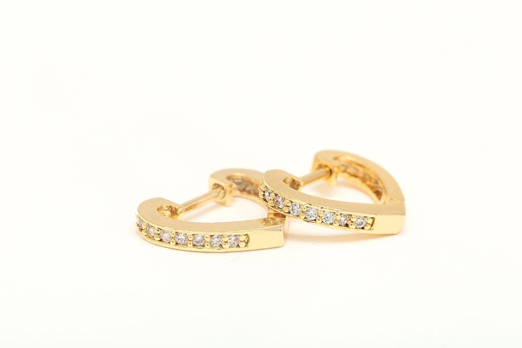 K587-Gold Plated (1pairs)-13*10mm CZ Heart Lever Back Earrings,1.8mm Thickness Heart Hoop Earrings,Minimalist Earring-Nickel Free, [PRODUCT_SEARCH_KEYWORD], JEWELFINGER-INBEAD, [CURRENT_CATE_NAME]