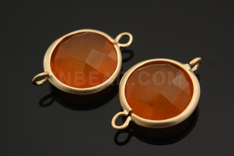 H762-Matt Gold Plated-(2pcs)-Red Aventurine-12 mm Framed Glass-Wholesale Glass, [PRODUCT_SEARCH_KEYWORD], JEWELFINGER-INBEAD, [CURRENT_CATE_NAME]