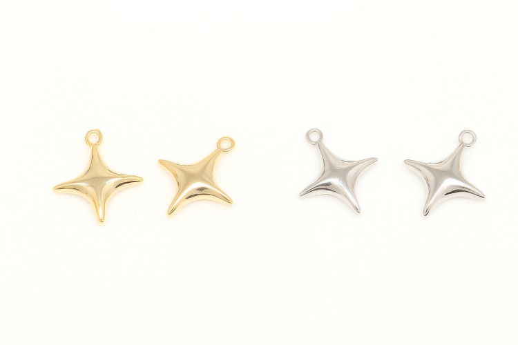 [W] K733-Gold Plated&amp;Rhodium Plated-(20pcs)-15*13mm Starburst Pendant,Star Charm,Necklace Earring Making Supply,Color Option, [PRODUCT_SEARCH_KEYWORD], JEWELFINGER-INBEAD, [CURRENT_CATE_NAME]