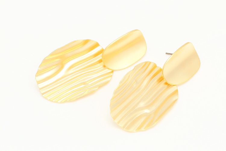 [W] CH5099-Matt Gold Plated (10pairs)-52mm Unique Big Earrings-Chandelier Earrings-Oval Long Earring-Stainless Steel Post, [PRODUCT_SEARCH_KEYWORD], JEWELFINGER-INBEAD, [CURRENT_CATE_NAME]