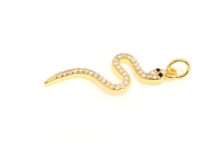 CH2085-Gold Plated-(2pcs)-29*10mm Cubic Snake Charms-Snake Pendant-Necklace Earrings Making Supply,Nickel Free-Wholesale Pendants, [PRODUCT_SEARCH_KEYWORD], JEWELFINGER-INBEAD, [CURRENT_CATE_NAME]