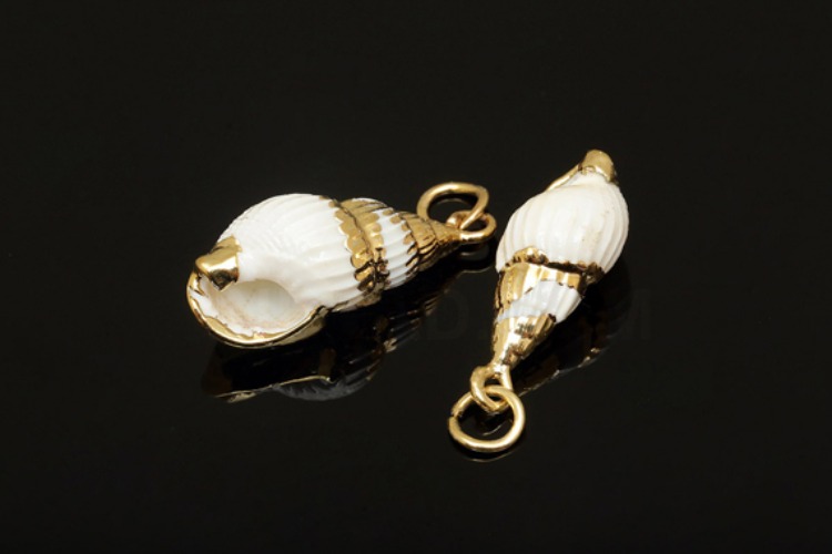 [W] G590-Gold Plated-(20pcs)-Real Shell-Nature Clam-Sea Shell Pendant Charm-Clam Shell Pendant Charm-Wholesale Pearl, [PRODUCT_SEARCH_KEYWORD], JEWELFINGER-INBEAD, [CURRENT_CATE_NAME]