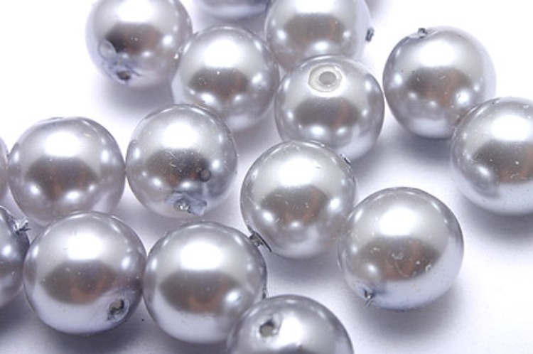E368-Glass Pearl-(20pcs)-8mm Glass Pearl-Silver Gray-Wholesale Pearl, [PRODUCT_SEARCH_KEYWORD], JEWELFINGER-INBEAD, [CURRENT_CATE_NAME]