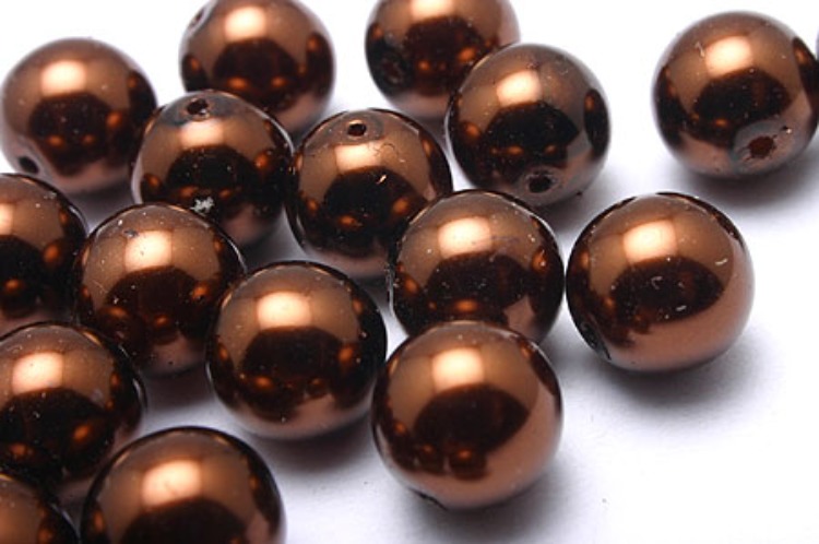 E453-Glass Pearl-(20pcs)-8mm Glass Pearl-Gold Brown-Wholesale Pearl, [PRODUCT_SEARCH_KEYWORD], JEWELFINGER-INBEAD, [CURRENT_CATE_NAME]