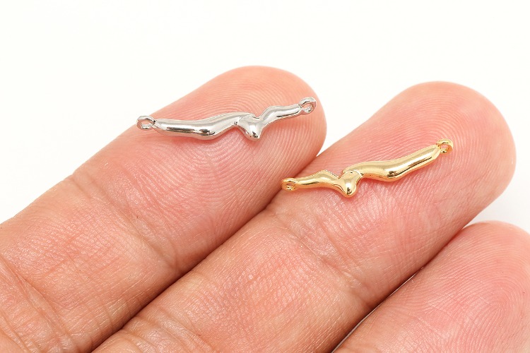H1034-Gold Plated&amp;Rhodium Plated-(2pcs)-22*4.5mm Branch connector-Coral Pendant-Color Option, [PRODUCT_SEARCH_KEYWORD], JEWELFINGER-INBEAD, [CURRENT_CATE_NAME]