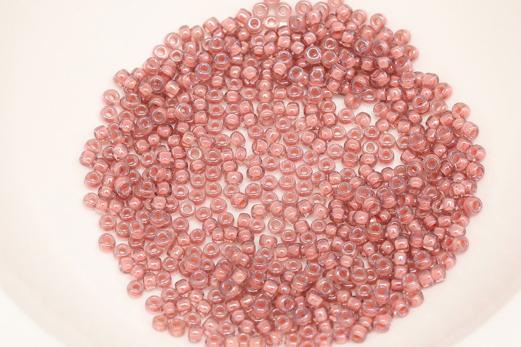 E059-2mm Hirosima Seed Beads Coral Pink Inside Line (20g), [PRODUCT_SEARCH_KEYWORD], JEWELFINGER-INBEAD, [CURRENT_CATE_NAME]