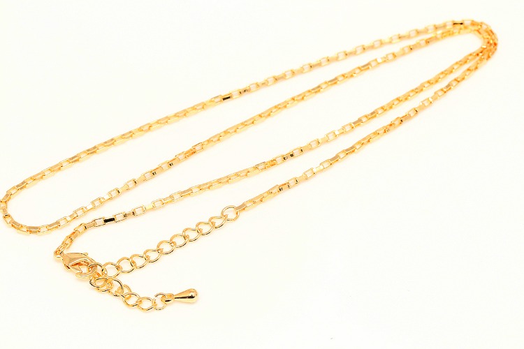 [W] R092-Gold Plated E-coat Anti Tarnish Necklace (20pcs)-Box 1.5B Necklace-42cm+Extender 5cm Box Chain Necklace,Ready-Made Necklace, [PRODUCT_SEARCH_KEYWORD], JEWELFINGER-INBEAD, [CURRENT_CATE_NAME]
