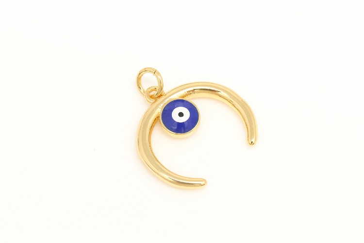B270-Gold Plated NO.1-(2pcs)-Enamel Evil Eye Charm,Nickel Free,Necklace Earring Making Supply, [PRODUCT_SEARCH_KEYWORD], JEWELFINGER-INBEAD, [CURRENT_CATE_NAME]