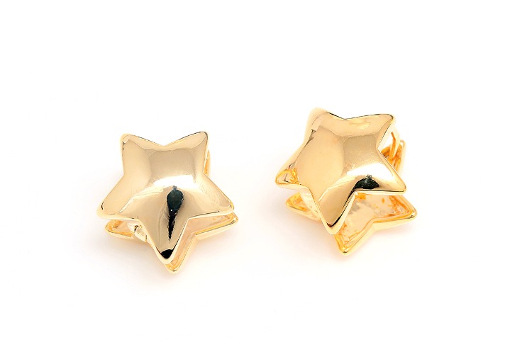 S078-Gold Plated (1pairs)-15mm Star Lever Back Earrings-Nickel Free, [PRODUCT_SEARCH_KEYWORD], JEWELFINGER-INBEAD, [CURRENT_CATE_NAME]