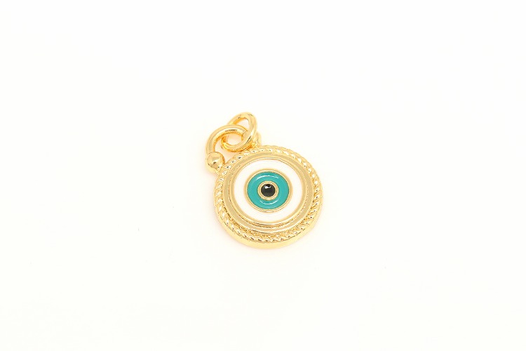 B270-Gold Plated NO.3-(2pcs)-Enamel Evil Eye Charm,Nickel Free,Necklace Earring Making Supply, [PRODUCT_SEARCH_KEYWORD], JEWELFINGER-INBEAD, [CURRENT_CATE_NAME]