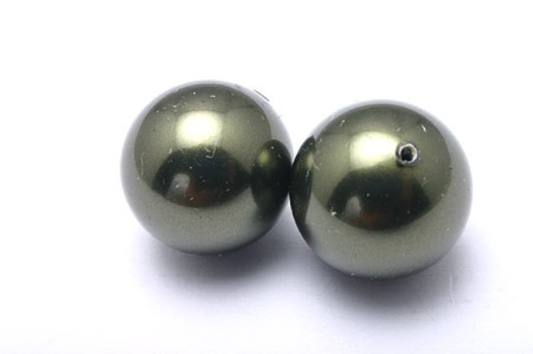 E523-Swarovski Pearl-(2pcs)-12mm Swarovski Pearl-Dark Green-Wholesale Pearl, [PRODUCT_SEARCH_KEYWORD], JEWELFINGER-INBEAD, [CURRENT_CATE_NAME]