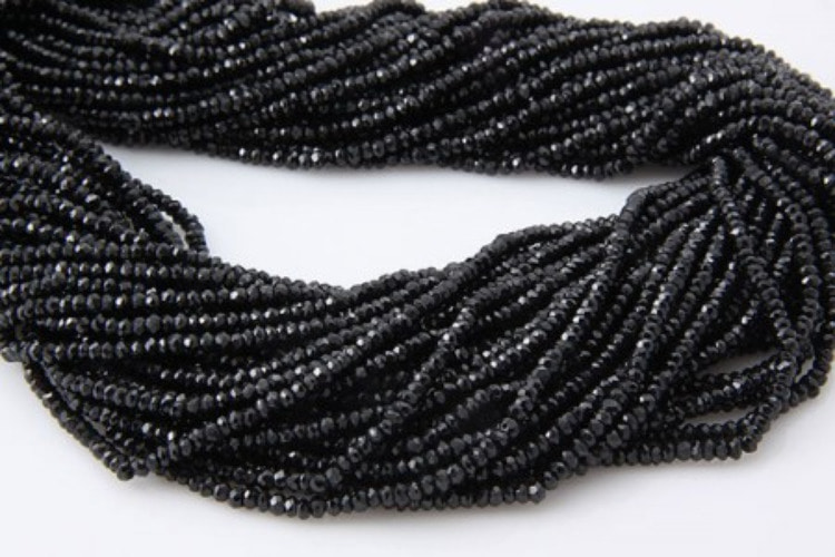 [W] G058-3.2mm Black Spinel Faceted Rondelle(1strand), [PRODUCT_SEARCH_KEYWORD], JEWELFINGER-INBEAD, [CURRENT_CATE_NAME]