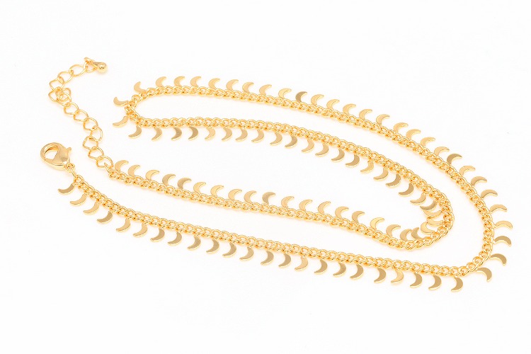 E398-Gold Plated E-coat Anti Tarnish Necklace (1piece)-180S Tiny Moon Necklace-41cm+Extender 5cm Chain Necklace,Ready-Made Necklace, [PRODUCT_SEARCH_KEYWORD], JEWELFINGER-INBEAD, [CURRENT_CATE_NAME]