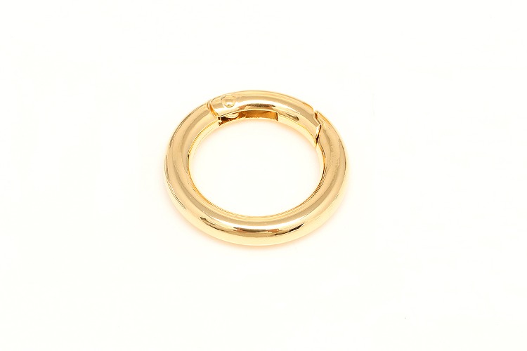 [W] E714-Gold Plated-(20pcs)-25mm Necklace Clasp-Round Spring Gate Ring-Lock Finding, [PRODUCT_SEARCH_KEYWORD], JEWELFINGER-INBEAD, [CURRENT_CATE_NAME]