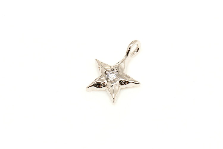 [W] M1305-Rhodium Plated-(20pcs)-Cubic Star Charms-Jewelry Making Supply-Wholesale Charms, [PRODUCT_SEARCH_KEYWORD], JEWELFINGER-INBEAD, [CURRENT_CATE_NAME]