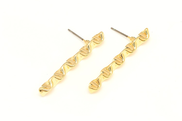 [W] S119-Gold Plated-(10pairs)-36*5mm Unique Bar Earrings-Jewelry Findings,Jewelry Making Supply-Nickel Free Post, [PRODUCT_SEARCH_KEYWORD], JEWELFINGER-INBEAD, [CURRENT_CATE_NAME]