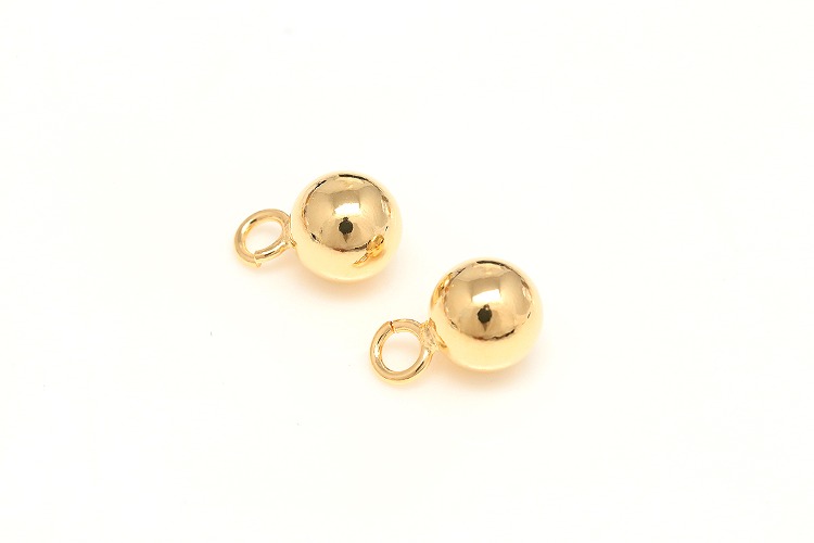 [W] CH2111-Gold Plated-(40pcs)-6mm Ball Charms-Ball Pendant-Round Charms, [PRODUCT_SEARCH_KEYWORD], JEWELFINGER-INBEAD, [CURRENT_CATE_NAME]
