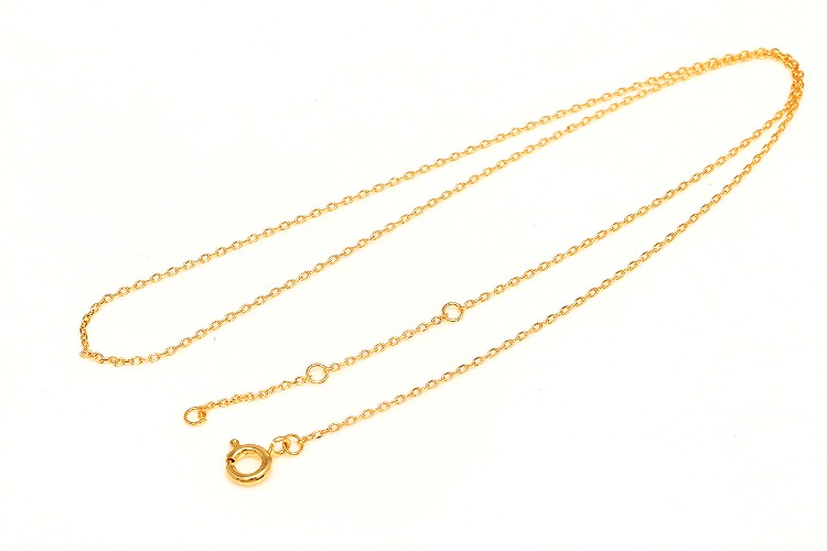 [W] E754-230S 4DC Chain 40cm+2cm+2cm-Gold Plated Readymade Neckalce,Diamond Cut Chain (20pcs), [PRODUCT_SEARCH_KEYWORD], JEWELFINGER-INBEAD, [CURRENT_CATE_NAME]