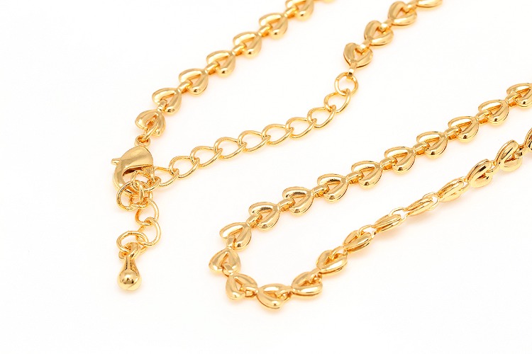 [W] K681-Gold Plated E-coat Anti Tarnish Necklace (20pcs)-JK323-3 Chain Necklace-41cm+Extender 5cm Chain Necklace-4mm Unique Chain Necklace-Handmade Chain Necklace,Heart Chain Necklace, [PRODUCT_SEARCH_KEYWORD], JEWELFINGER-INBEAD, [CURRENT_CATE_NAME]