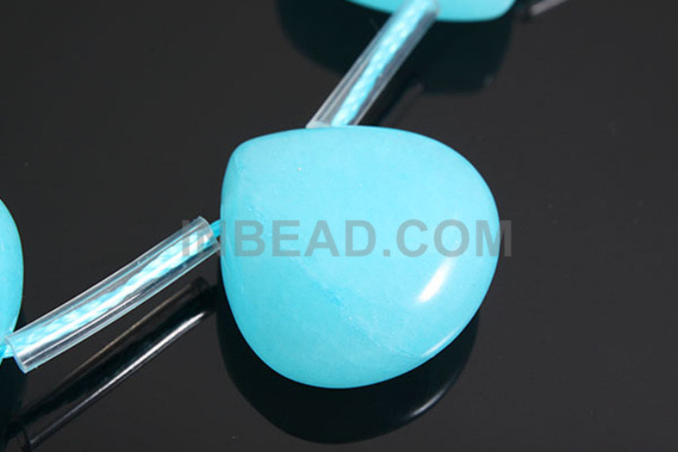 G071- Chalcedony Pastel Blue Smooth Drop 16mm (2pcs), [PRODUCT_SEARCH_KEYWORD], JEWELFINGER-INBEAD, [CURRENT_CATE_NAME]