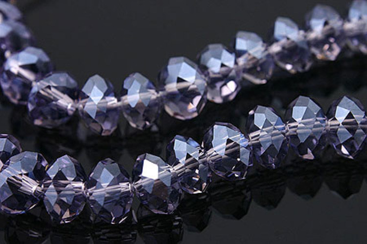 G089- Faceted Rondelle Crystal Beads Amethyst 6mm (19pcs), [PRODUCT_SEARCH_KEYWORD], JEWELFINGER-INBEAD, [CURRENT_CATE_NAME]