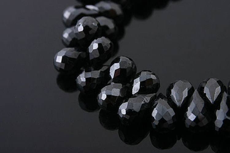 [W] JJ014-Black Spinel Faceted Drop (50pcs), [PRODUCT_SEARCH_KEYWORD], JEWELFINGER-INBEAD, [CURRENT_CATE_NAME]