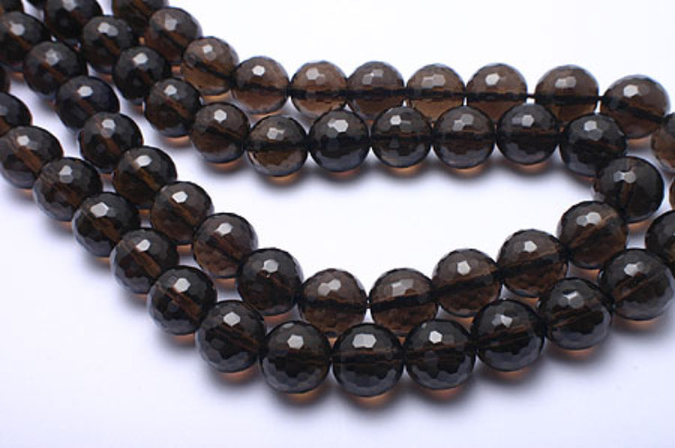 G088-Smokey Quartz  Micro Cutting Round 8mm (8pcs), [PRODUCT_SEARCH_KEYWORD], JEWELFINGER-INBEAD, [CURRENT_CATE_NAME]