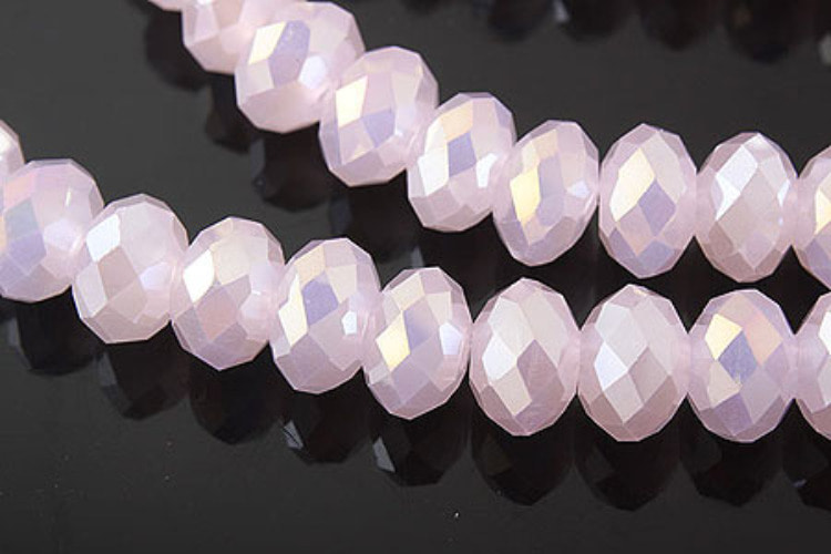 G064- Faceted Rondelle Crystal Beads Soft Pink  Faceted Rondelle 6.5mm (20pcs), [PRODUCT_SEARCH_KEYWORD], JEWELFINGER-INBEAD, [CURRENT_CATE_NAME]