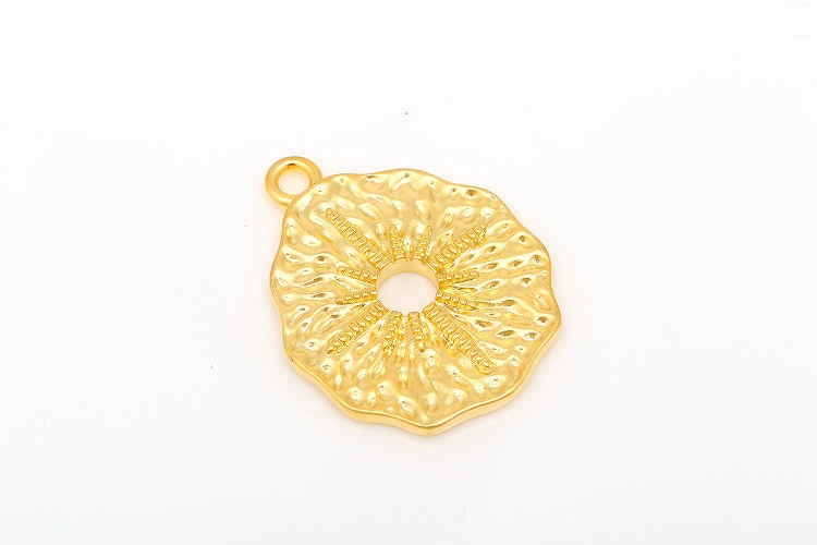 CH2115-Matt Gold Plated-(2pcs)-16*21mm Round Leaf Charms,Vintage Pendant,Sun Charms, [PRODUCT_SEARCH_KEYWORD], JEWELFINGER-INBEAD, [CURRENT_CATE_NAME]