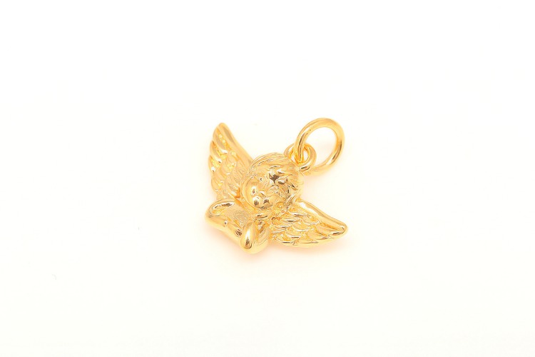 CH129-Gold Plated-(2pcs)-10.5*15mm-Baby Angel Charms-Cherub Pendant-Necklace Earring Supply, [PRODUCT_SEARCH_KEYWORD], JEWELFINGER-INBEAD, [CURRENT_CATE_NAME]